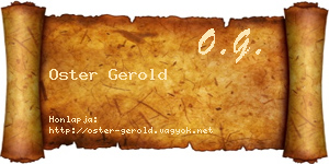 Oster Gerold névjegykártya
